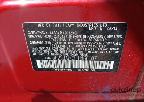 2015 Subaru Forester 2.5I Limited z USA, uszkodzony, nr VIN JF2SJAHC3FH466107